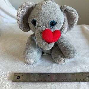 Hallmark Gray Elephant Plush with Red Heart Nose